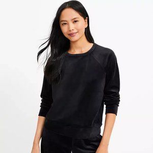 Lou & Grey for Loft Black Velour Top